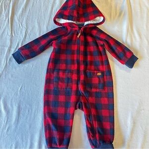 7 for all mankind - Cozy Red and Black Plaid Kids One Piece Bunting bag/romper